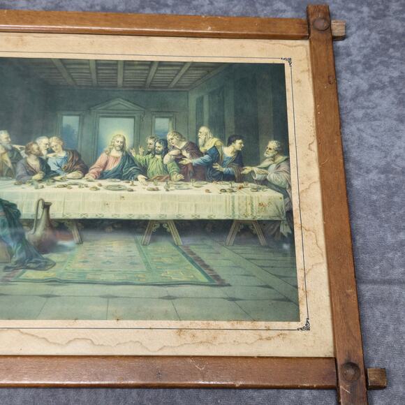 The Last Supper by Brunozetti Print Mounted in Handmade 13" x 11" Wooden Frame - Picture 4 of 13